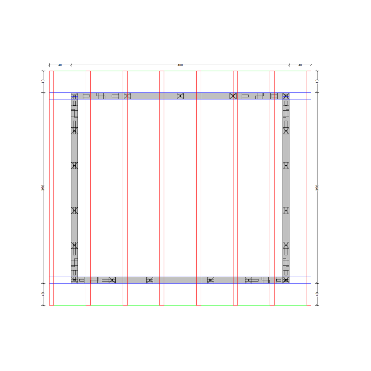 Bauplan Gartenhaus 73 Draufsicht mit Bemaßung