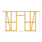 Bauplan Gartenhaus 73 Seitenansicht mit Bemaßung