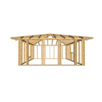 Bauplan Gartenhaus 74 3D-Frontansicht