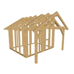 Bauplan Gartenhaus 76 3D-Ansicht schräg von vorn