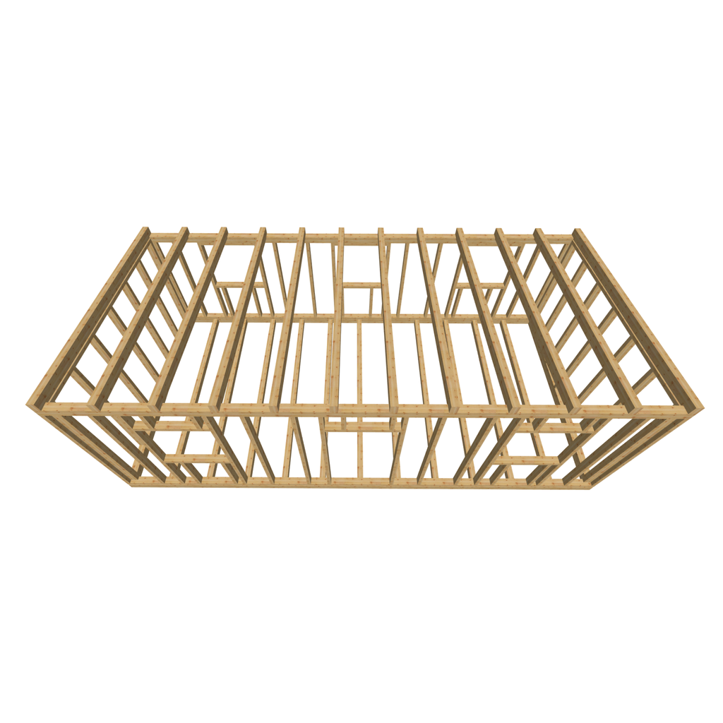 Bauplan Gartenhaus 77 3D-Draufsicht