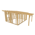 Bauplan Gartenhaus 78 3D-Ansicht schräg von vorn