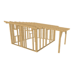 Bauplan Gartenhaus 78 3D-Ansicht schräg von vorn