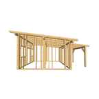 Bauplan Gartenhaus 78 3D-Frontansicht