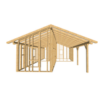 Bauplan Gartenhaus 79 3D-Frontansicht