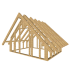 Bauplan Gartenhaus 8 3D-Ansicht schräg von vorn
