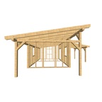 Bauplan Gartenhaus 81 3D-Frontansicht