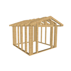 Bauplan Gartenhaus 82 3D-Ansicht schräg von vorn