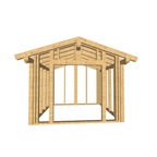Bauplan Gartenhaus 82 3D-Frontansicht