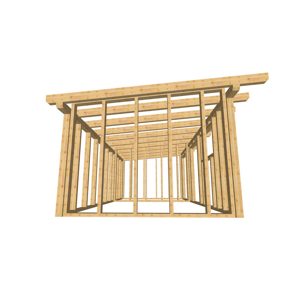Bauplan Gartenhaus 83 3D-Frontansicht