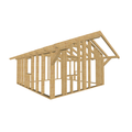 Bauplan Gartenhaus 85 3D-Ansicht schräg von vorn