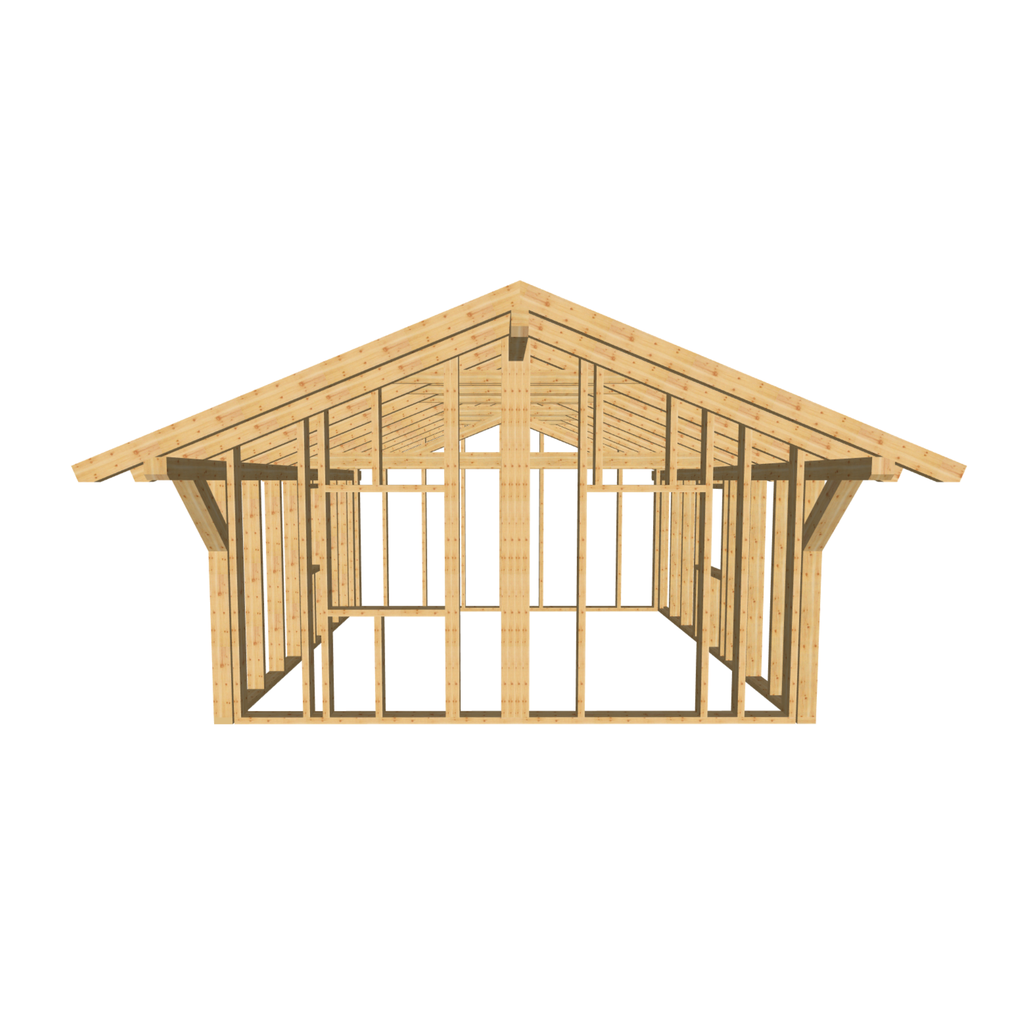 Bauplan Gartenhaus 85 3D-Frontansicht