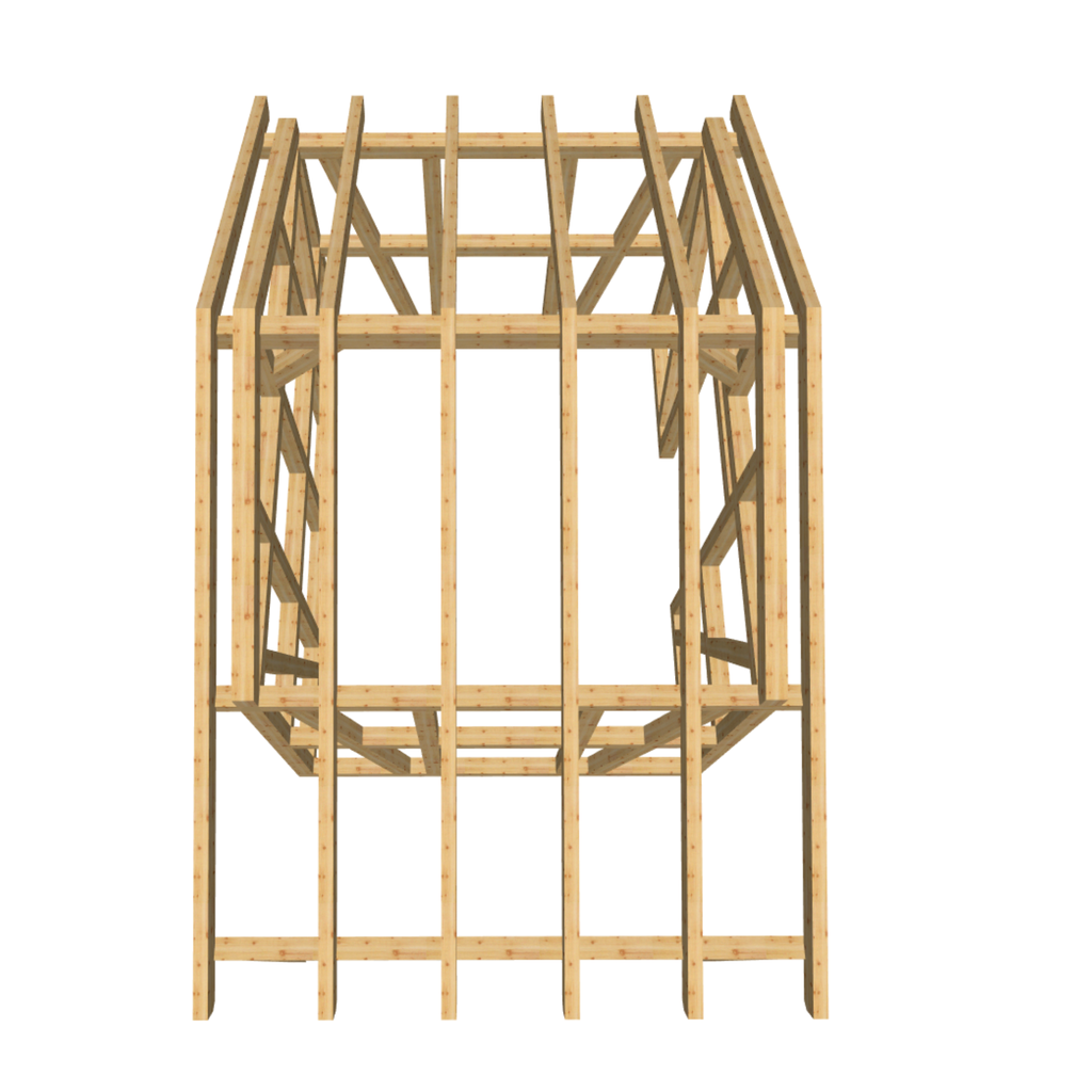 Bauplan Gartenhaus 86 3D-Draufsicht