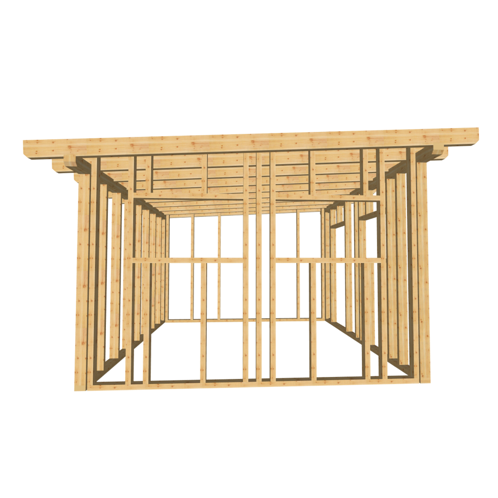 Bauplan Gartenhaus 87 3D-Frontansicht