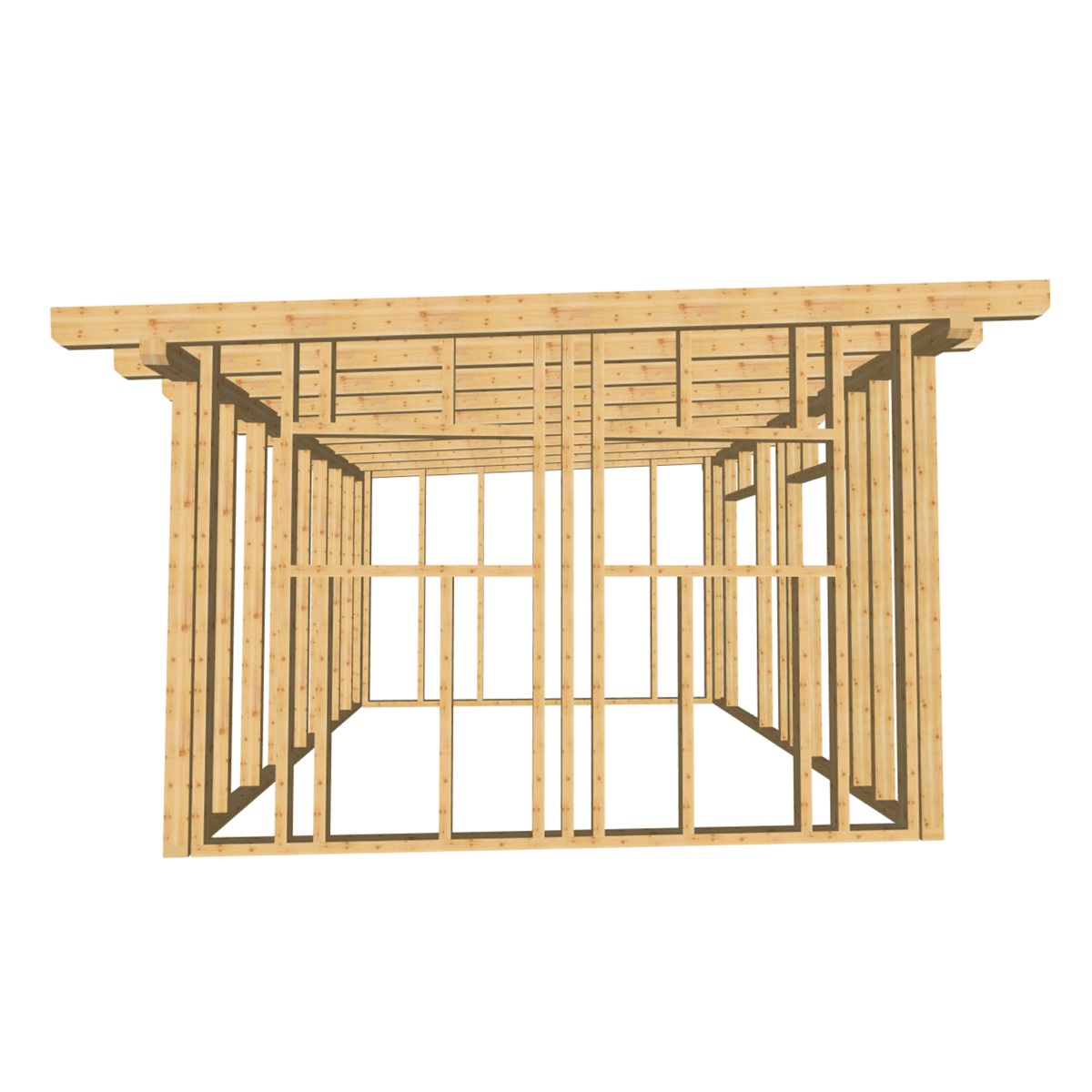 Bauplan Gartenhaus 87 3D-Frontansicht