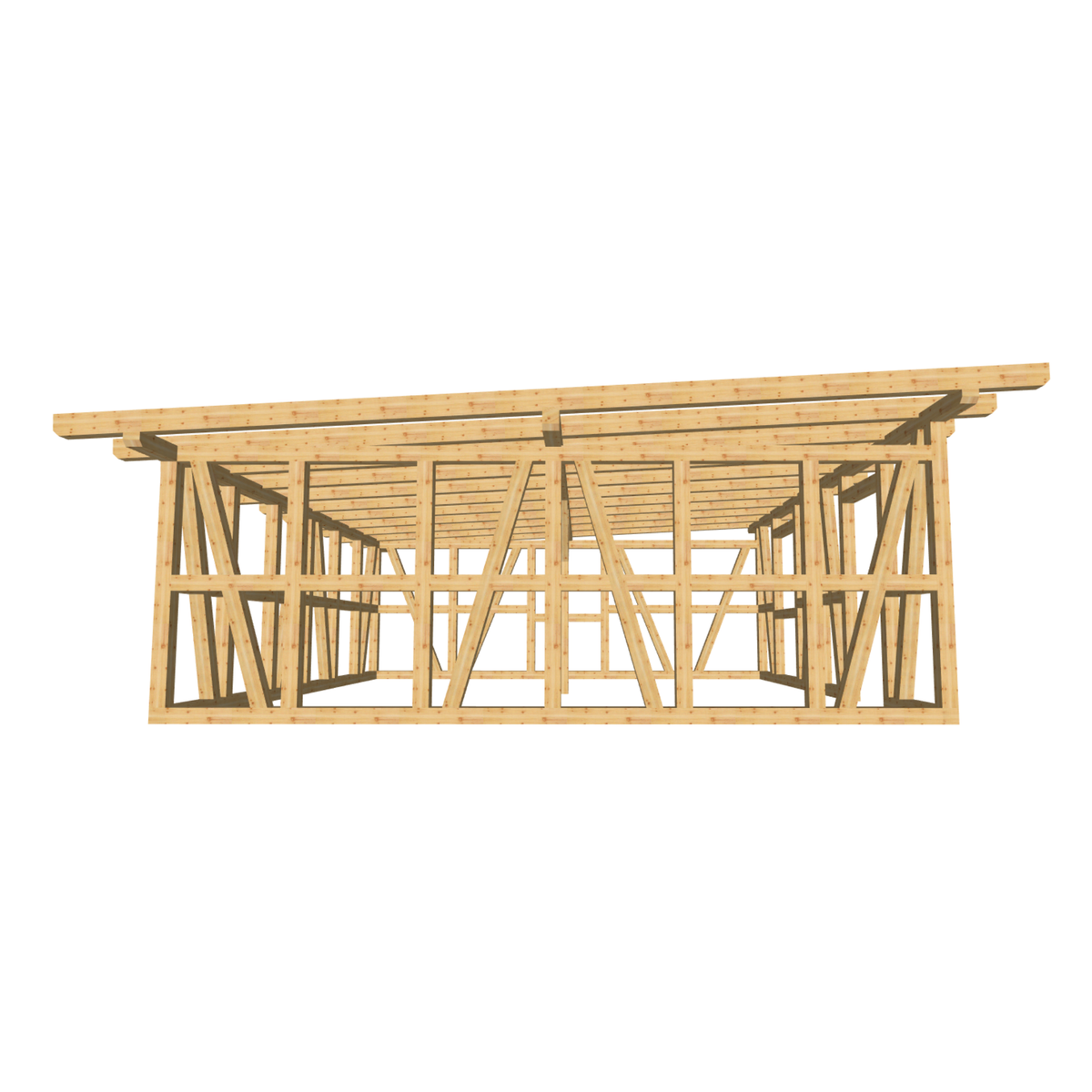 Bauplan Gartenhaus 88 3D-Frontansicht