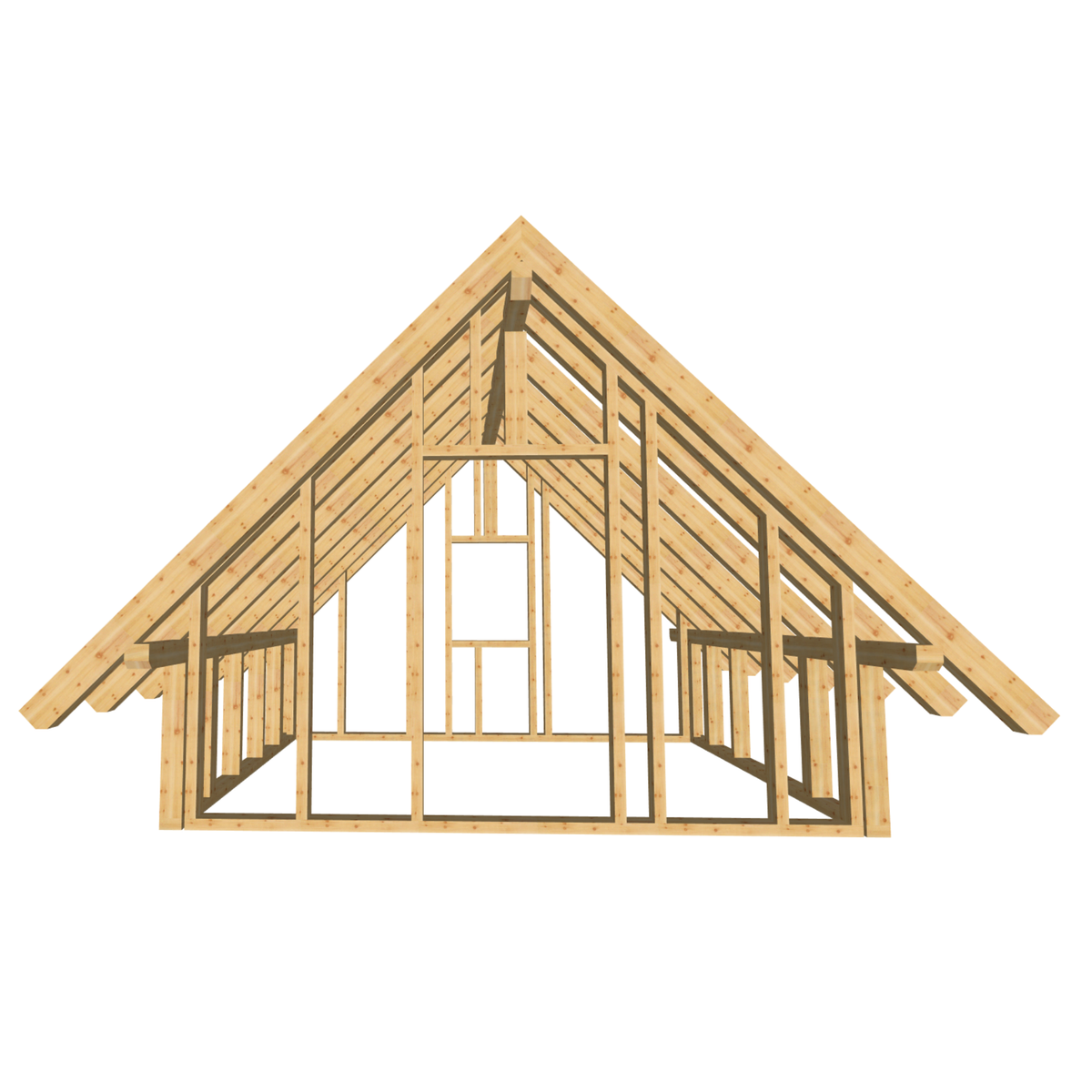 Bauplan Gartenhaus 8 3D-Frontansicht