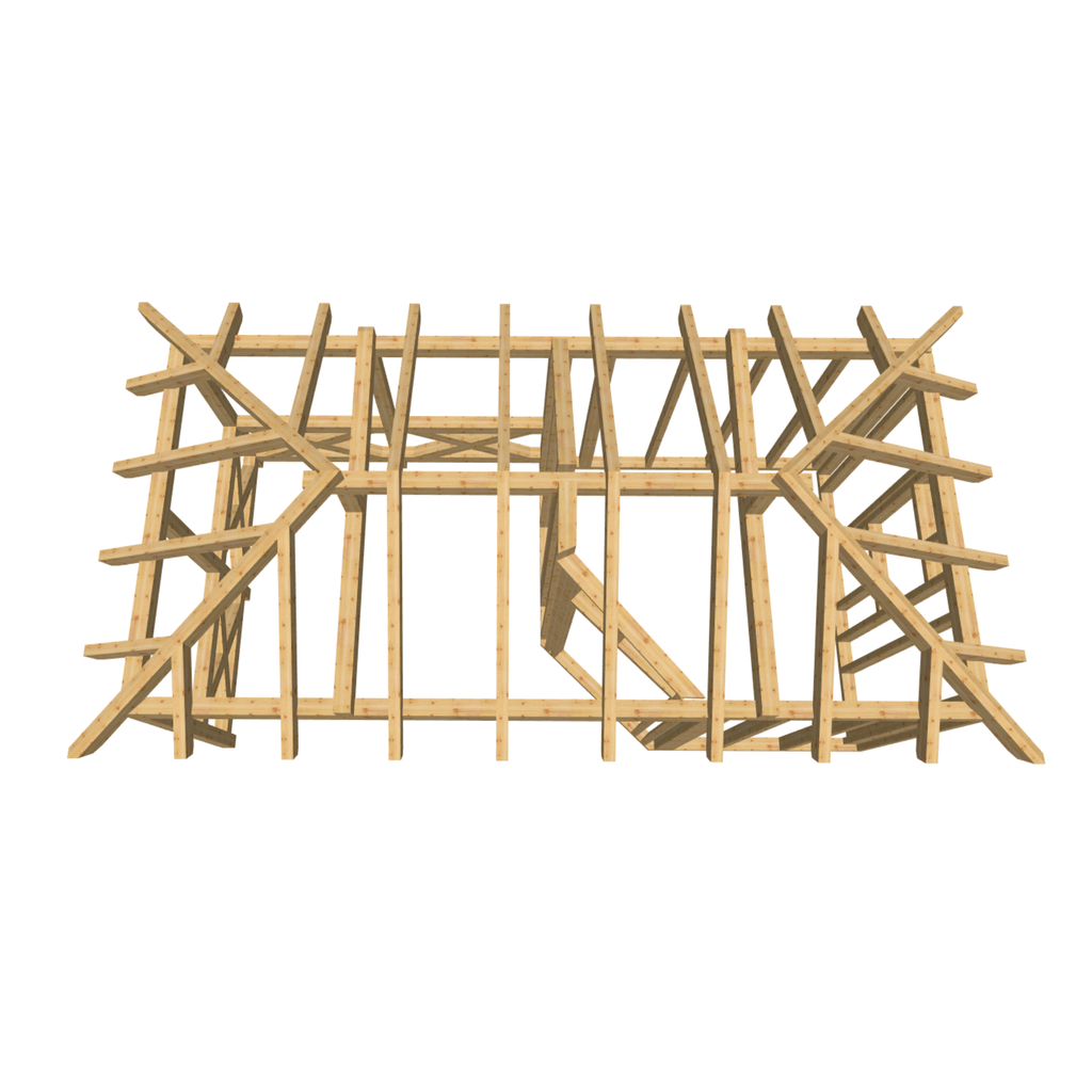 Bauplan Gartenhaus 90 3D-Draufsicht