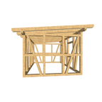 Bauplan Gartenhaus 91 3D-Frontansicht