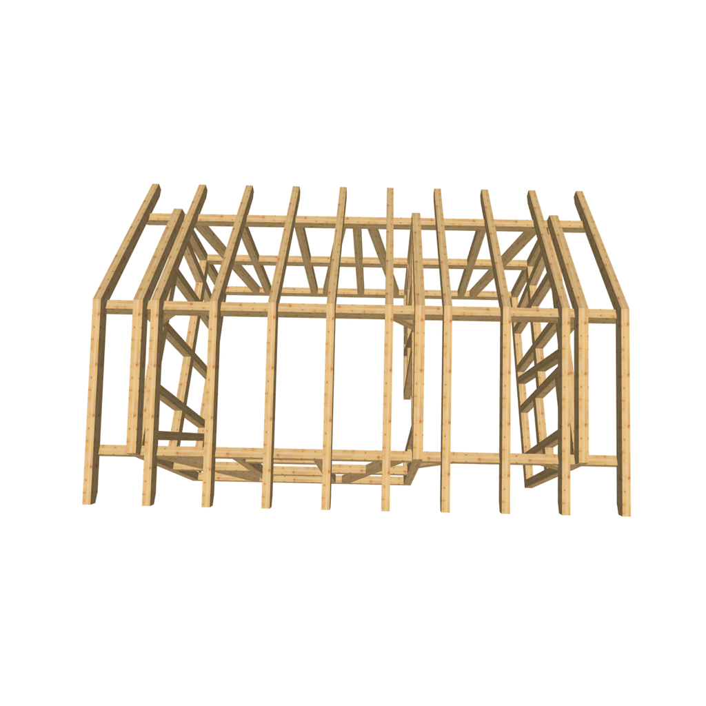 Bauplan Gartenhaus 92 3D-Draufsicht