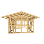 Bauplan Gartenhaus 92 3D-Frontansicht