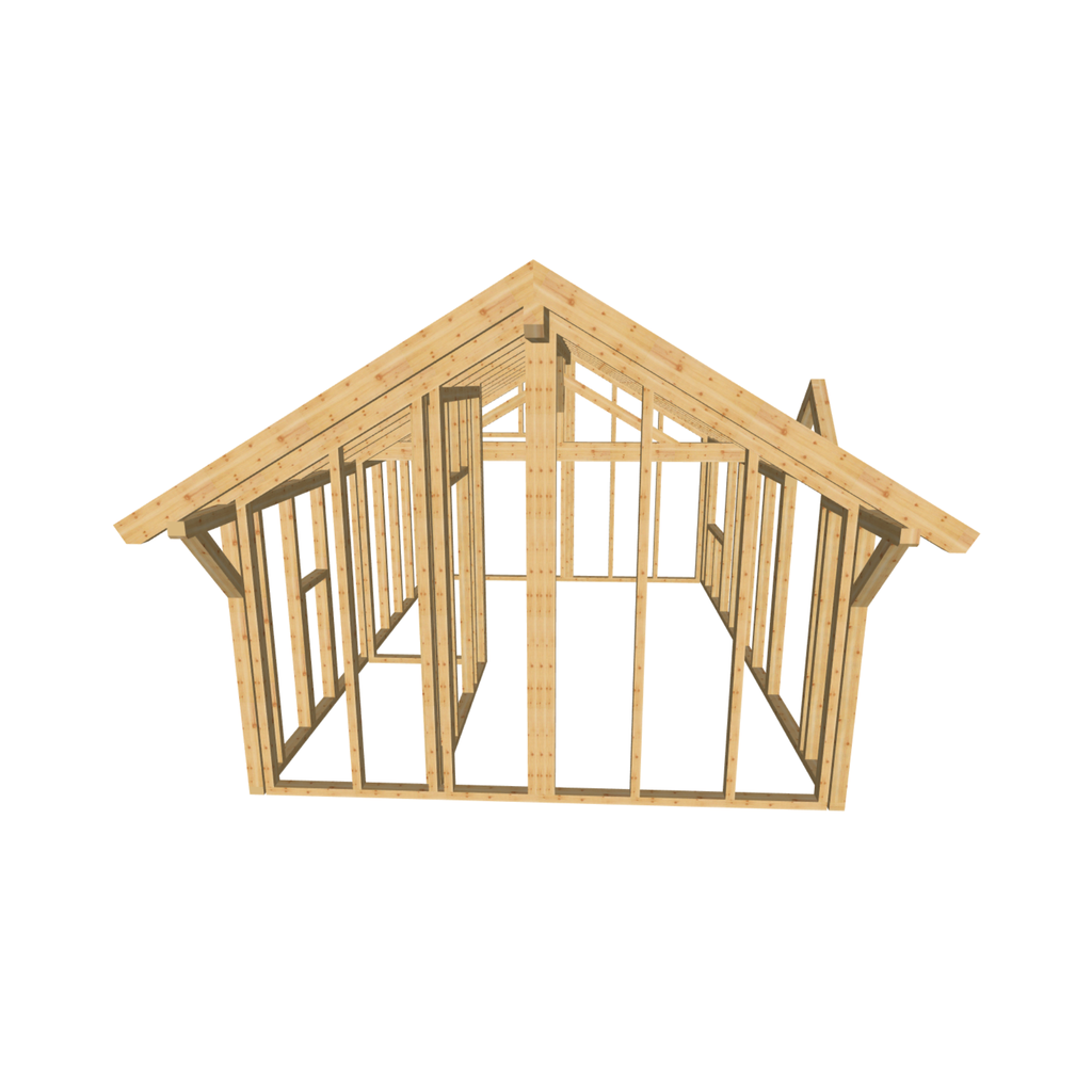 Bauplan Gartenhaus 93 3D-Frontansicht