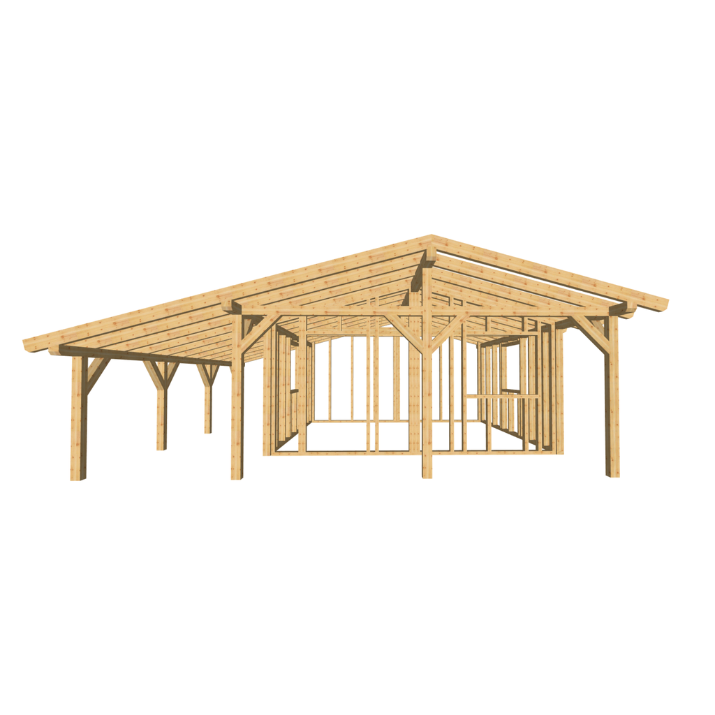 Bauplan Gartenhaus 94 3D-Frontansicht