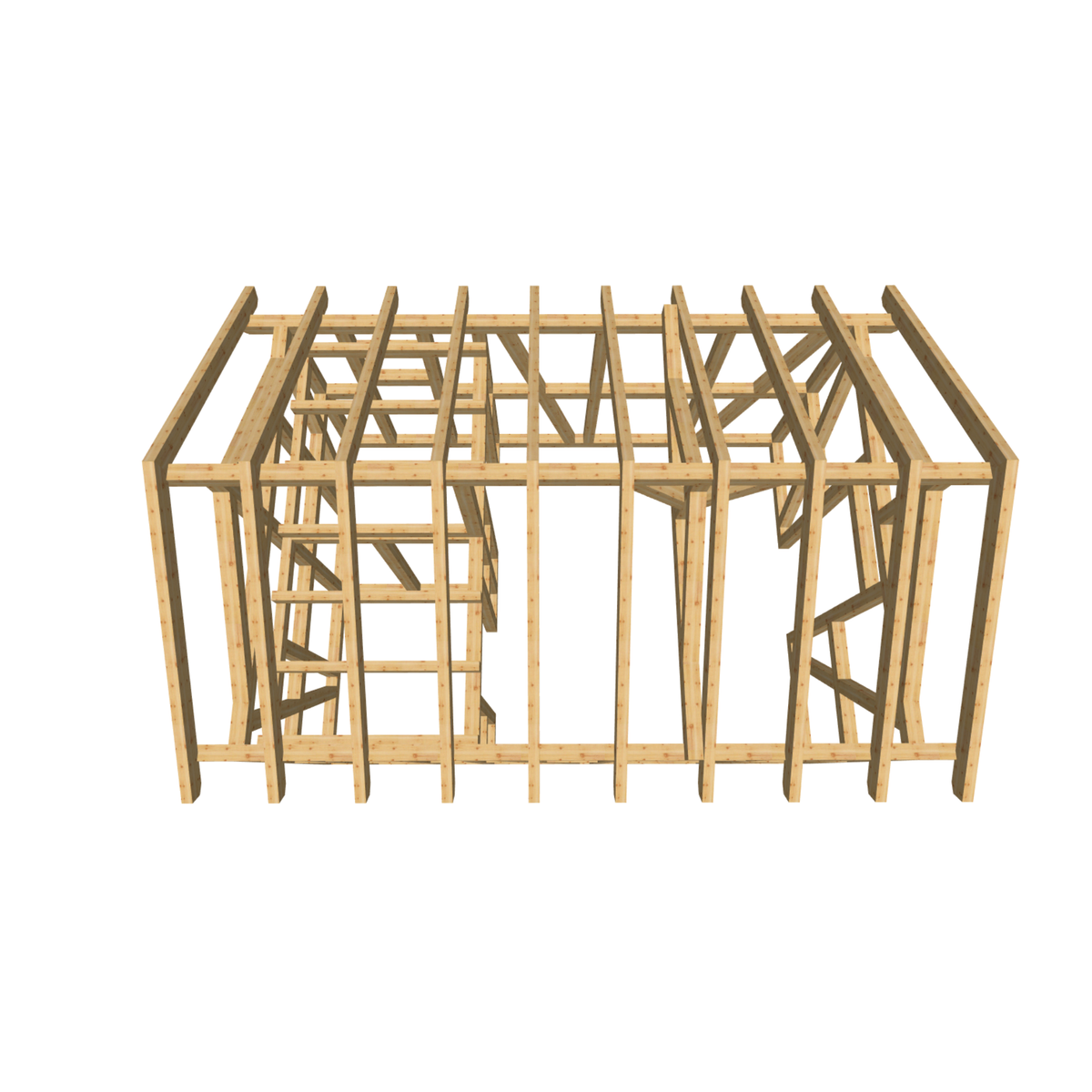 Bauplan Gartenhaus 96 3D-Draufsicht