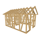 Bauplan Gartenhaus 96 3D-Ansicht schräg von vorn