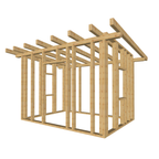 Bauplan Gartenhaus 4 3D-Ansicht schräg von vorn