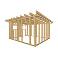 Bauplan Gartenhaus 87 3D-Ansicht schräg von vorn