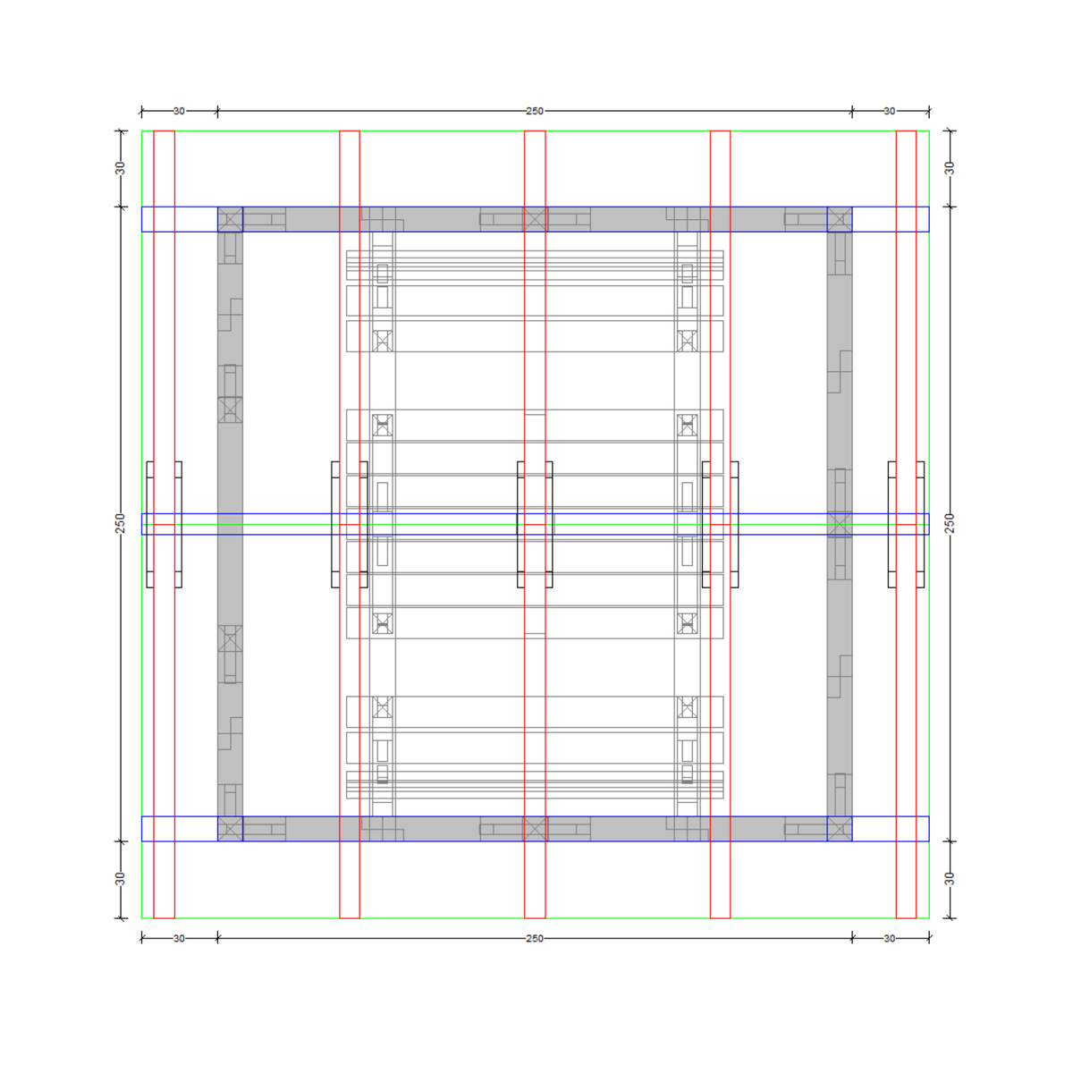 Bauplan Gartenlaube 1 Draufsicht mit Bemaßung