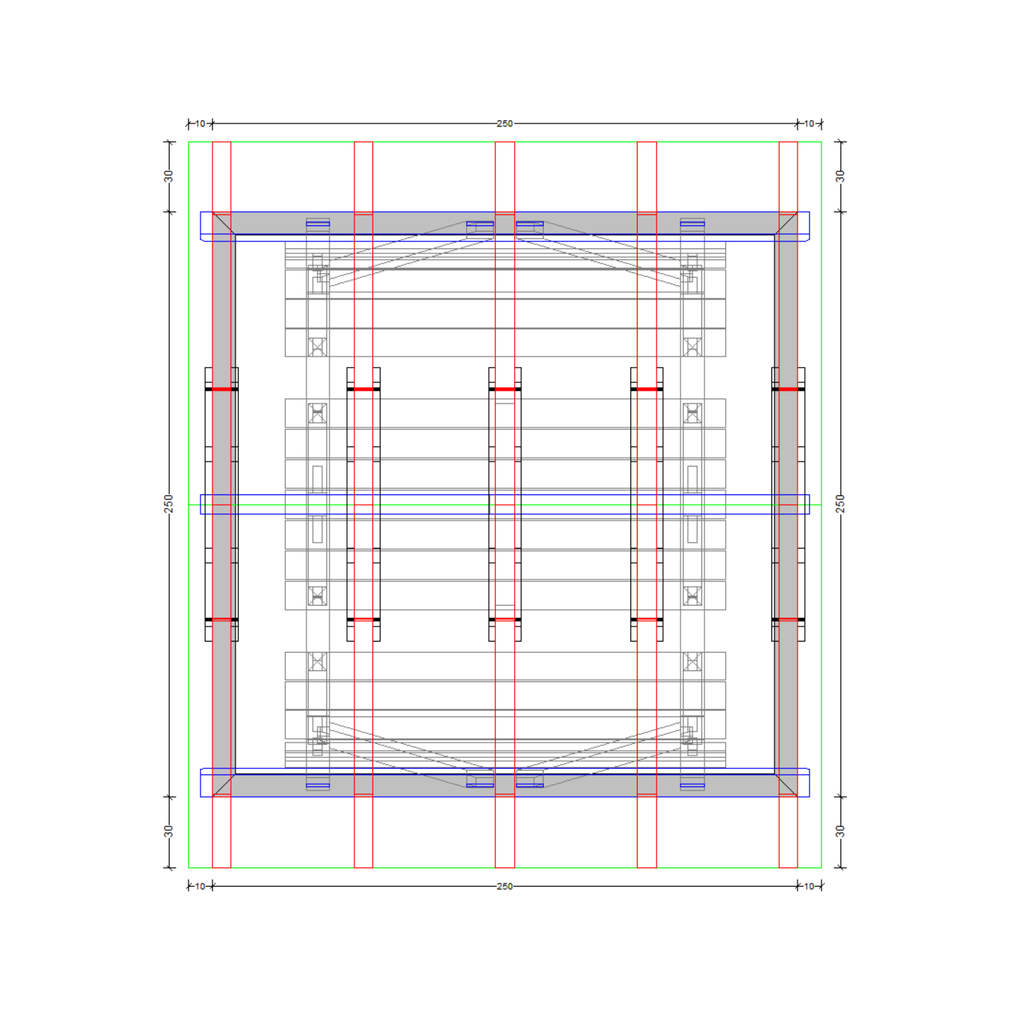 Bauplan Gartenlaube 2 Draufsicht mit Bemaßung