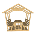 Bauplan Gartenlaube 4 3D-Frontansicht