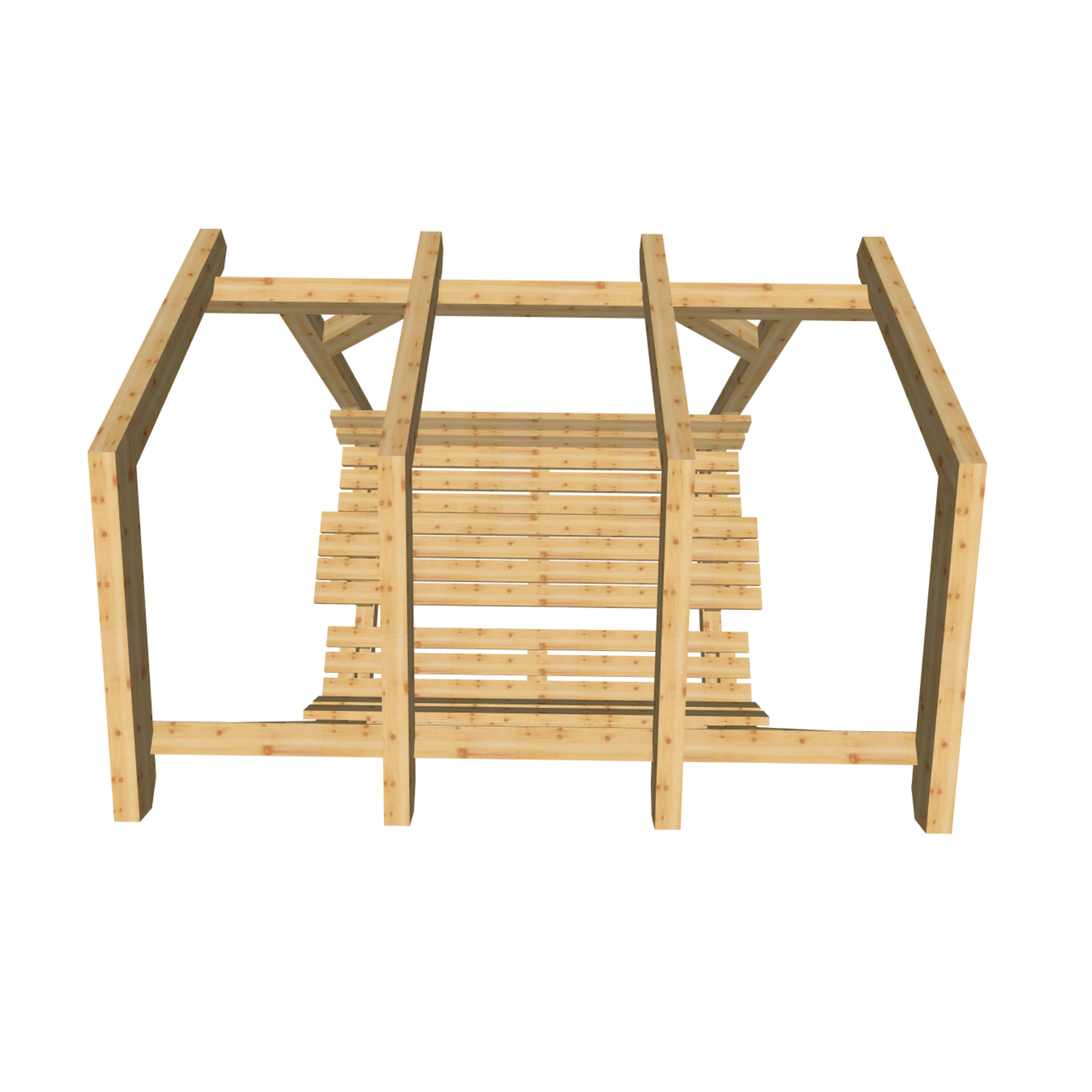 Bauplan Gartenlaube 5 3D-Draufsicht