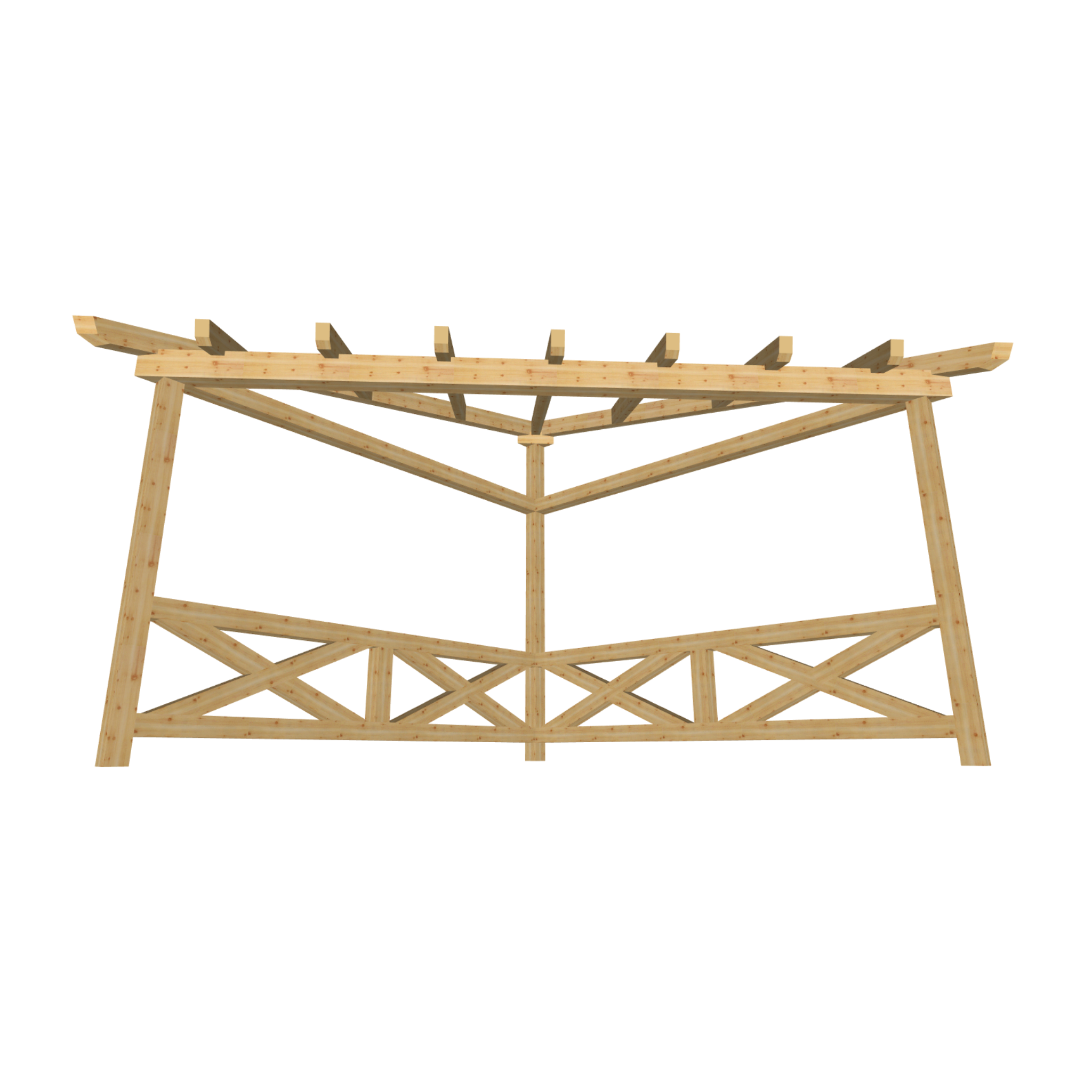 Bauplan Gartenlaube 6 3D-Frontansicht