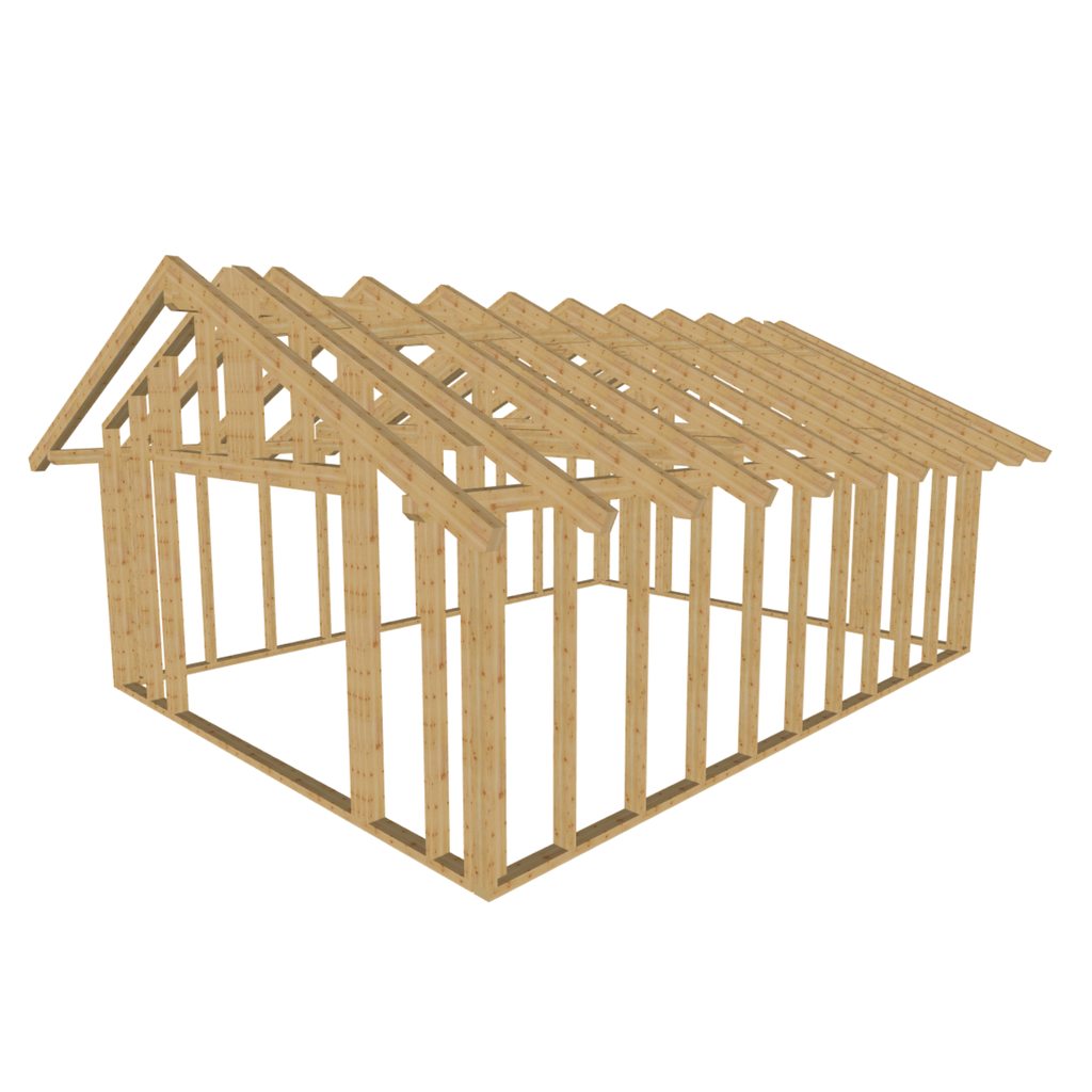 Bauplan Geräteschuppen 10 3D-Ansicht schräg von vorn
