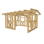 Bauplan Geräteschuppen 11 3D-Ansicht schräg von vorn
