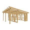 Bauplan Geräteschuppen 12 3D-Ansicht schräg von vorn