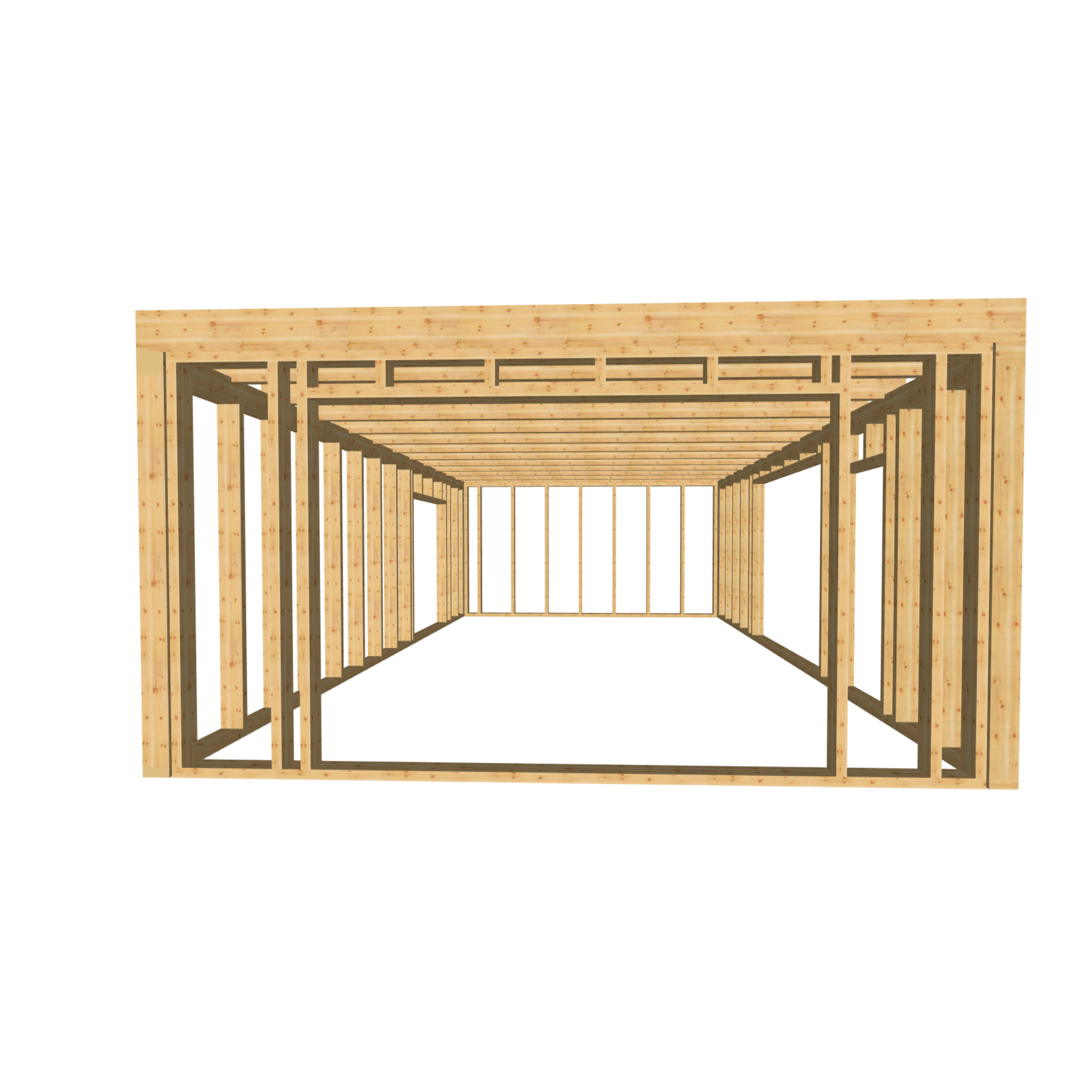 Bauplan Geräteschuppen 13 3D-Frontansicht