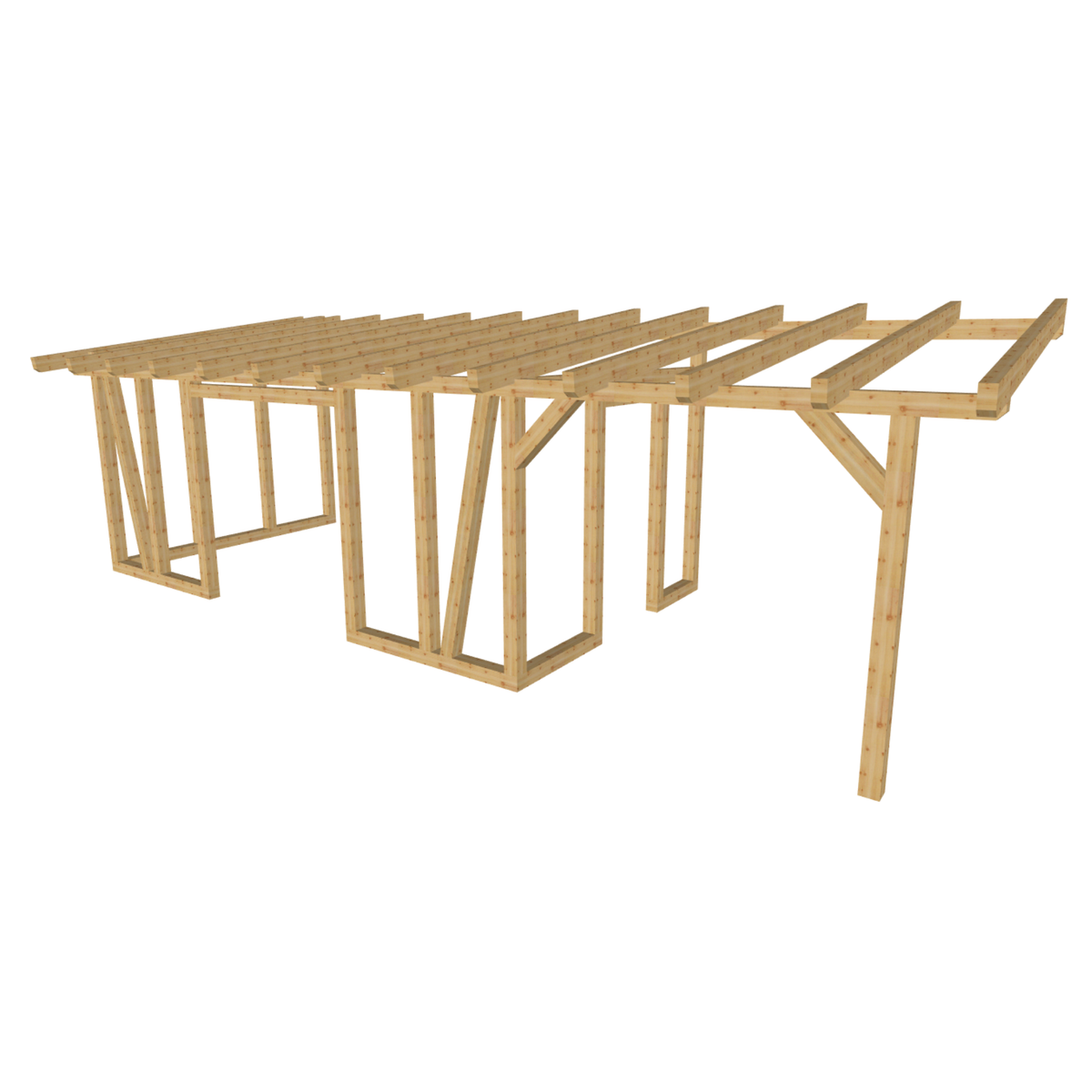 Bauplan Geräteschuppen 14 3D-Ansicht schräg von vorn