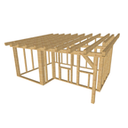 Bauplan Geräteschuppen 15 3D-Ansicht schräg von vorn