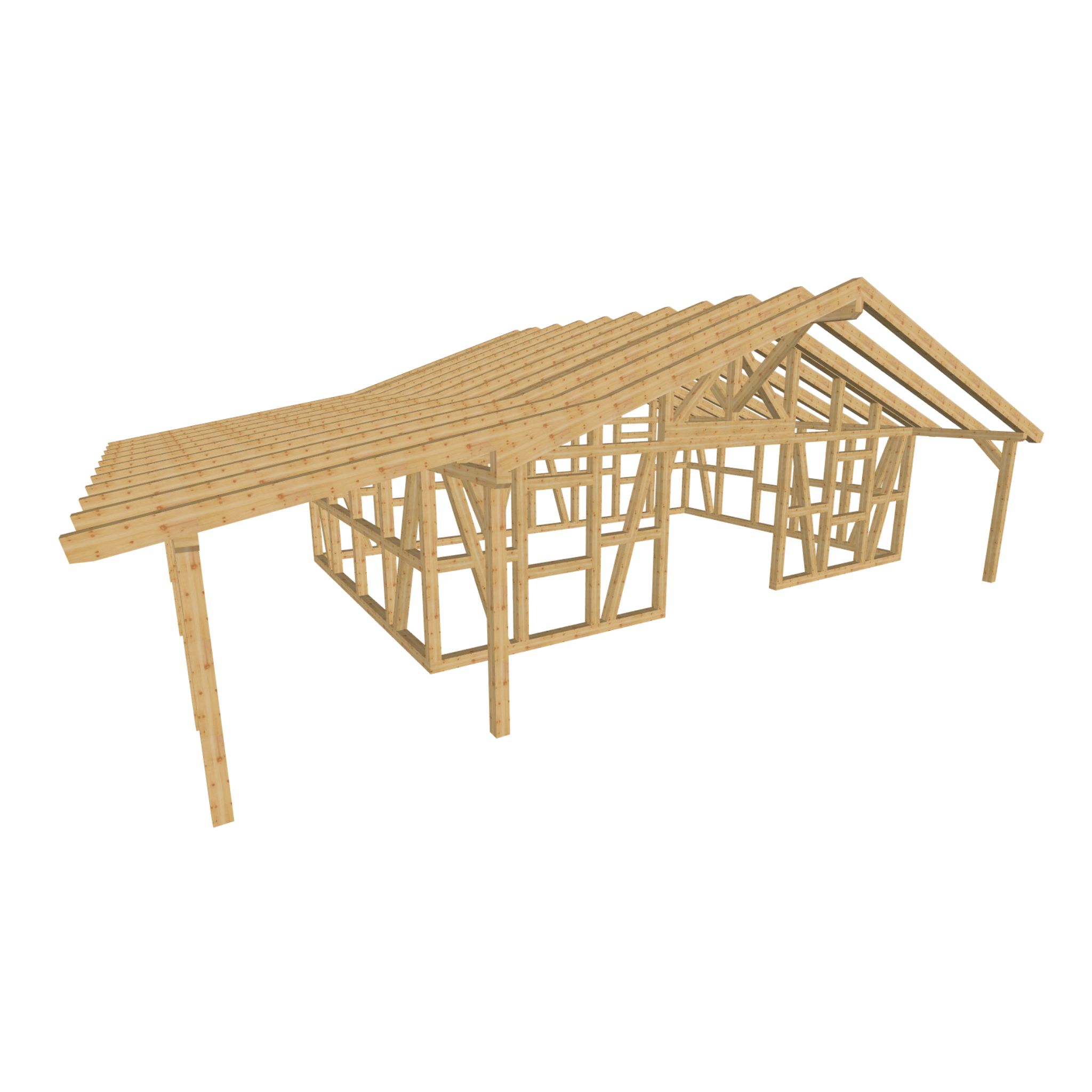 Bauplan Geräteschuppen 3 3D-Ansicht schräg von vorn