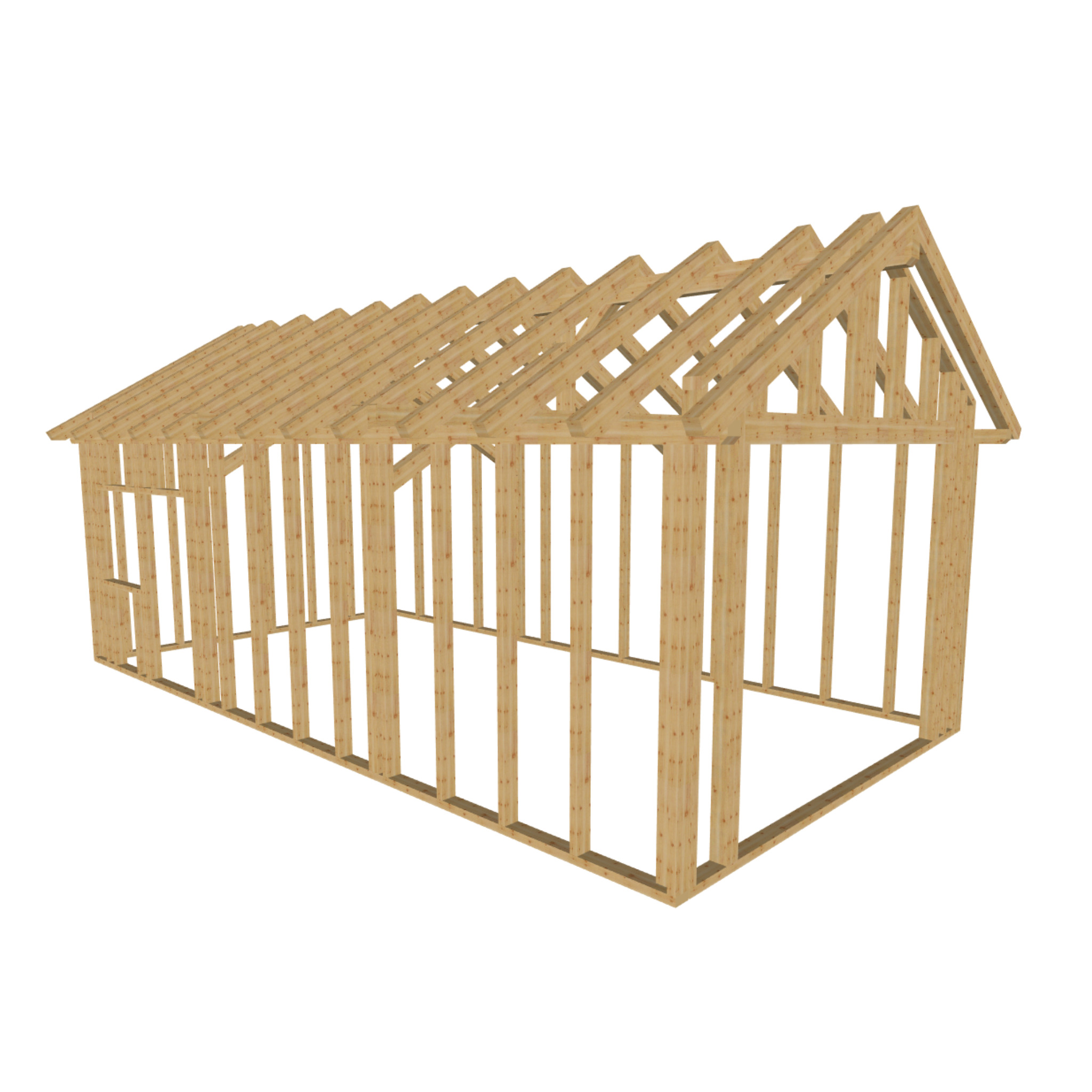 Bauplan Geräteschuppen 4 3D-Ansicht schräg von vorn