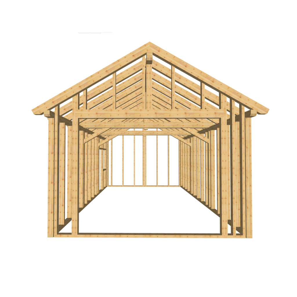 Bauplan Geräteschuppen 4 3D-Frontansicht