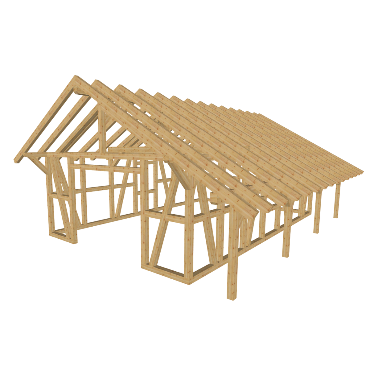 Bauplan Geräteschuppen 6 3D-Ansicht schräg von vorn