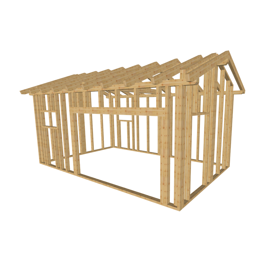 Bauplan Geräteschuppen 7 3D-Ansicht schräg von vorn
