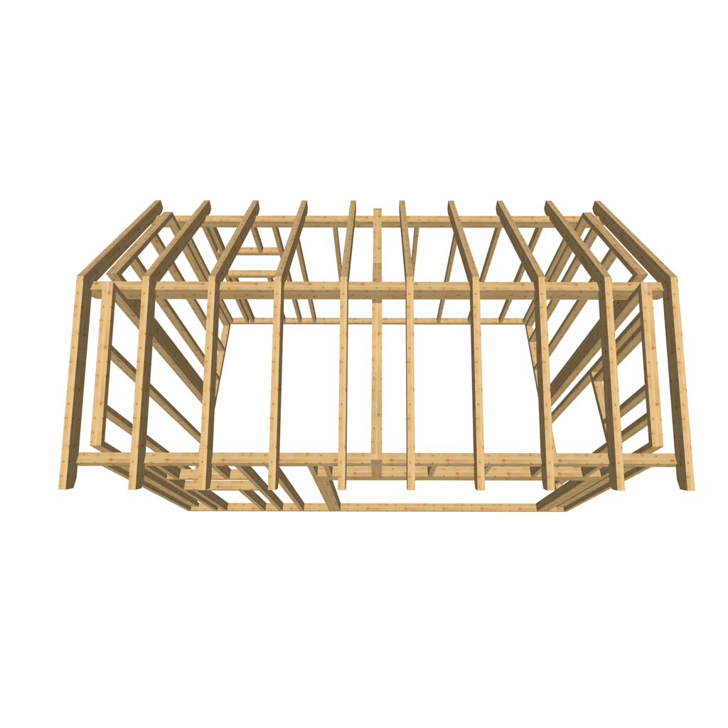 Bauplan Geräteschuppen 7 3D-Draufsicht