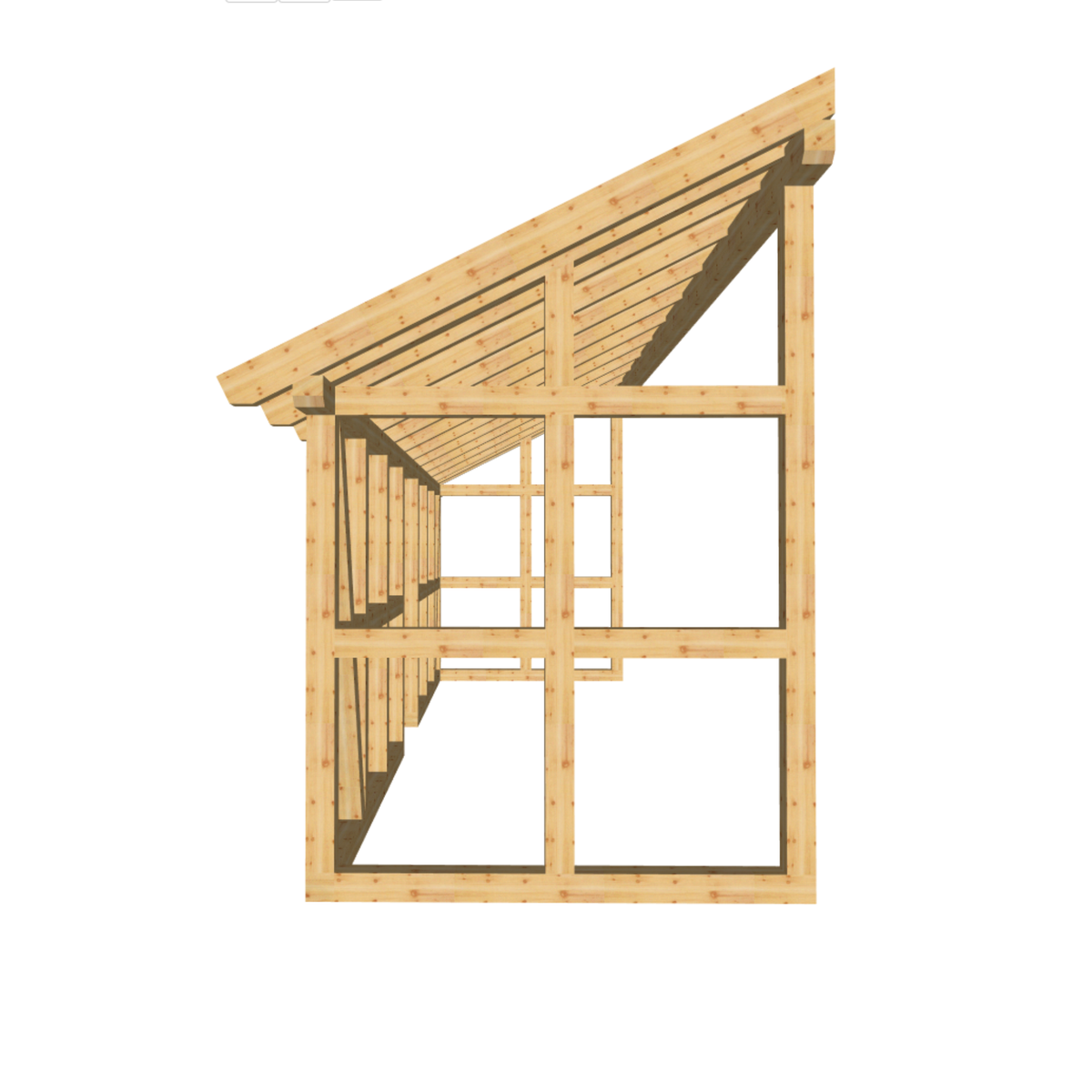 Bauplan Geräteschuppen 8 3D-Frontansicht