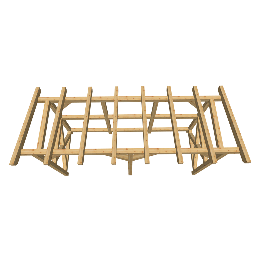 Bauplan Holzlege 2 3D-Draufsicht